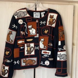 Cat button sweater